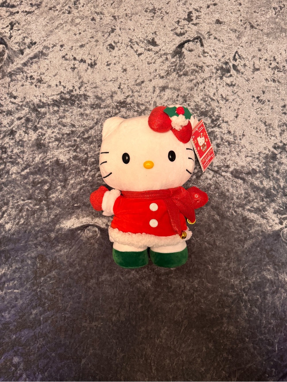 Sanrio Hello Kitty Plush in Red & Green Holiday Outfit